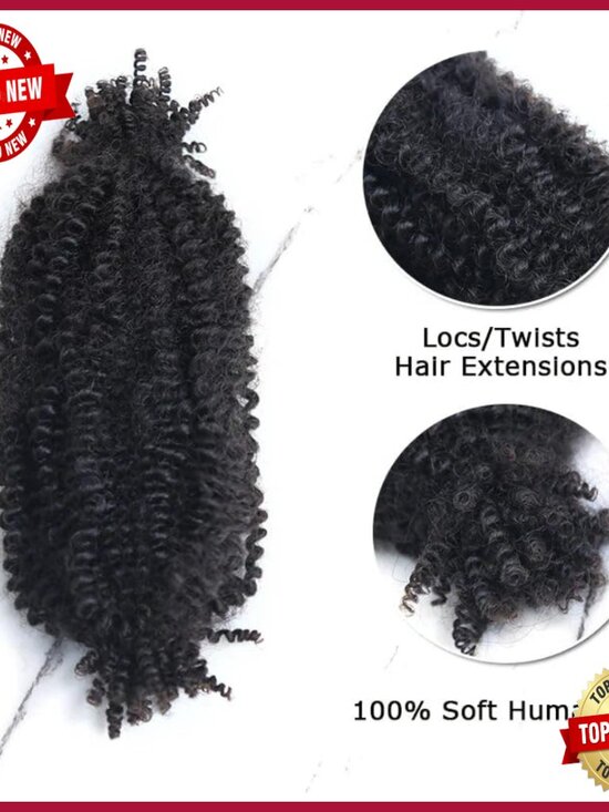 20 Inch Springy Afro Twist Hair Extensions 100% Human Hair 100g